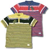 View Item Ben Sherman Mod Cotton Contrast Stripe Button Down S/S Polo Shirt